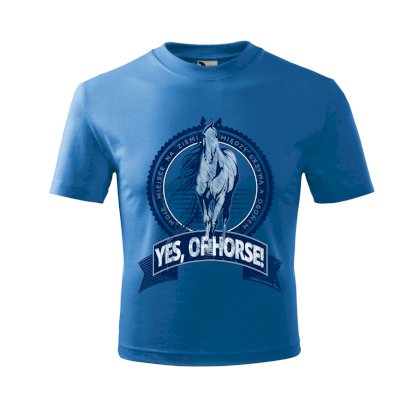 Koszulka z koniem, Yes of horse, lazurowa