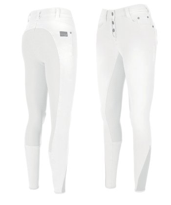 Bryczesy Pikeur Fayenne Grip Jeans, białe