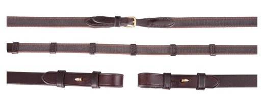 Wodze BR grip zapinane na haczyki, brązowe/złote