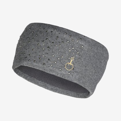 Ocieplana opaska Leona  z kryształkami, szara