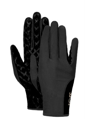 Miękkie rękawiczki jeździeckie Horze Lianna, czarne