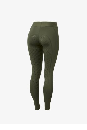 Legginsy jeździeckie na lato TESSA Horze z pełnym lejem, oliwkowe