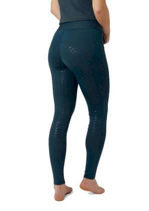 Legginsy jeździeckie z pełnym lejem silikonowym Horze Tessa, pond blue