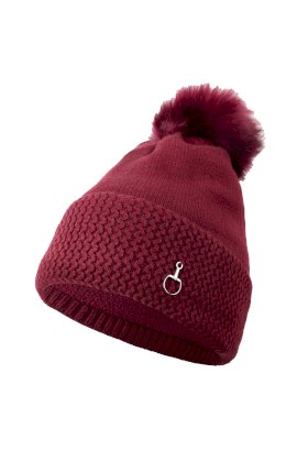 Zimowa czapka z pomponem Horze Arya, czerwone wino