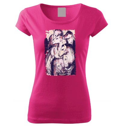 Koszulka damska do jazdy konnej Franz Marc, magnolia