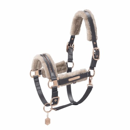 Kantar dla konia MATTGLOSS EVO-WOOL DOUBLE PIN basalt grey