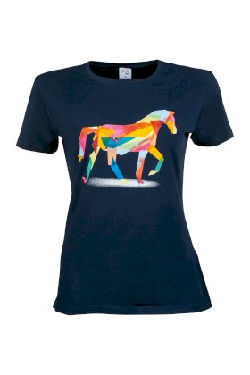 Damski T-shirt do stajni Colourful Horse, granatowy