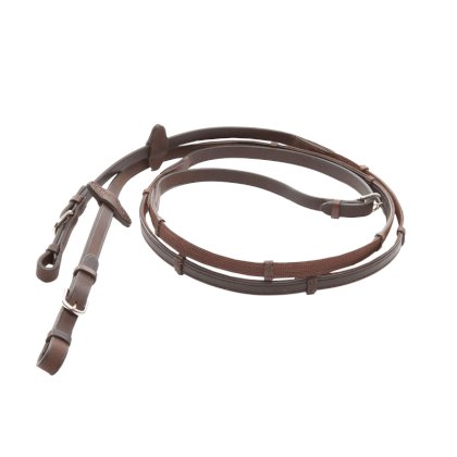 Wodze softgrip ze stoperami 16mm, brązowe