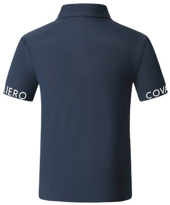 Koszulka jeździecka Polo dziecięca Covalliero S/S 2025, granatowa
