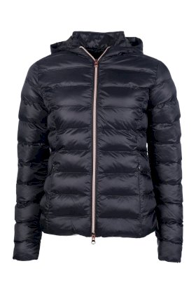 Kurtka jeździecka pikowana HKM Lena, czarny/rosegold