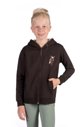 Bluza z kapturem dziecięca Mia, ciemny brązowy