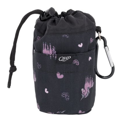 Torebka na smaczki dla koni QHP Lize, czarny/fiolet jednorożce