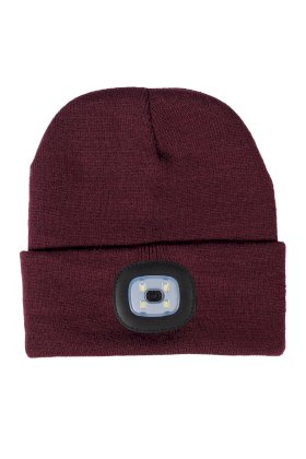 Czapka z latarką HKM Honey, bordowy Czapka z latarką HKM Honey, bordowy