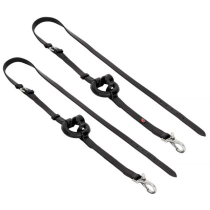 Wypinacze skórzane z gumowymi kółkami, czarne