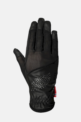 Rękawiczki jeździeckie B//Vertigo Lux na lato, czarne