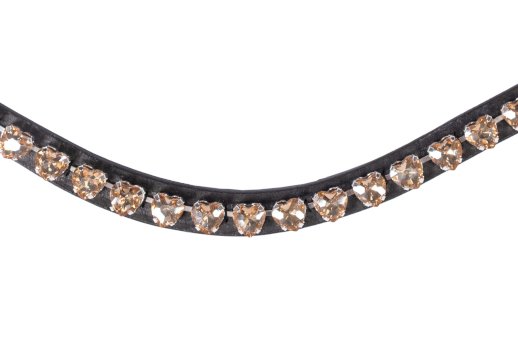Naczółek HKM Amour z kryształkami w kształcie serca, czarny/szampański