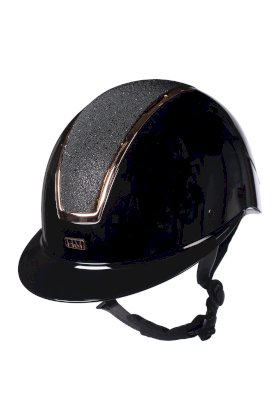 Kask jeździecki HKM Lady Shield Brillant, czarny/rosegold