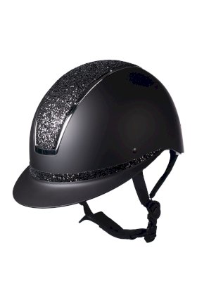 Kask jeździecki HKM Lady Shield Elegant, czarny/srebrny