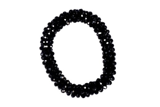 Ozdobna gumka do włosów Crystal, czarna