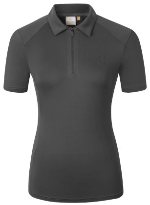 Koszulka Polo damska do jazdy konnej Covaliero 2026, czarna Koszulka Polo damska do jazdy konnej Covaliero 2026, czarna