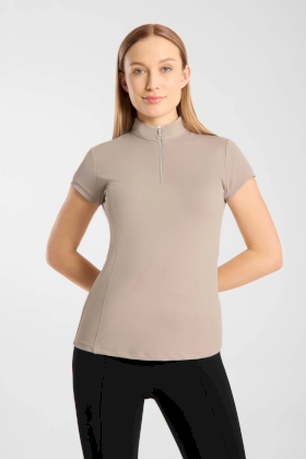Koszulka treningowa do jazdy konnej Mina, beżowa