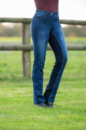 Jodhpury damskie z pełnym lejem Summer Denim, jeansowe