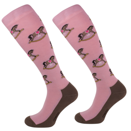 Podkolanówki jeździeckie Comodo, koń na biegunach, różowe Podkolanówki jeździeckie Comodo, koń na biegunach, różowe