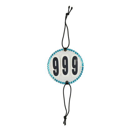 Numerek startowy 3-cyfrowy z kryształkami, niebieski Numerek startowy 3-cyfrowy z kryształkami, niebieski
