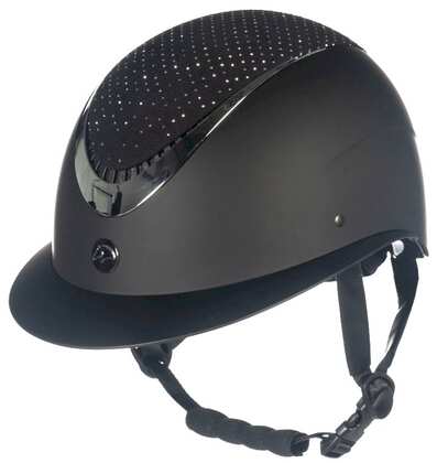 Kask jeździecki HKM Alarion Diamond, czarny/czarny Kask jeździecki HKM Alarion Diamond, czarny/czarny
