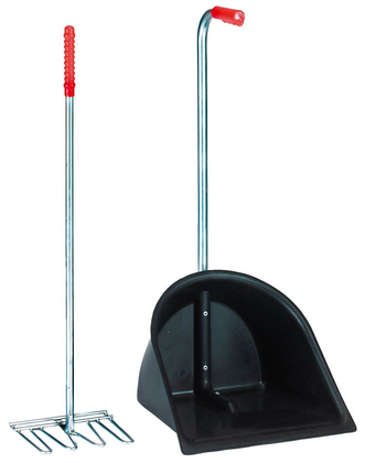 Zestaw do sprzątania stajni Mistboy 90 cm ze skrobaczką i szufelką czarny Zestaw do sprzątania stajni Mistboy 90 cm ze skrobaczką i szufelką czarny