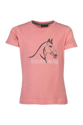 T-shirt dziecięcy z głową konia Grace, różowy T-shirt dziecięcy z głową konia Grace, różowy