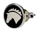 Kolczyki na sztyfcie HR końska głowa, czarne