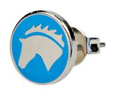 Kolczyki na sztyfcie HR końska głowa, niebieskie