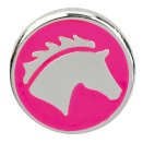 Kolczyki na sztyfcie HR końska głowa, różowe