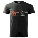 T-shirt z koniem męski BE A VOICE, heban szary