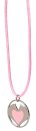 Naszyjnik HR satynowy końskie serca, różowy