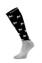 Podkolanówki jeździeckie Microfibre, czarne w białe koniki