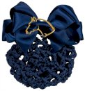 Siatka HR na włosy, granatowa ze złotą głową