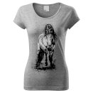 Koszulka z konikiem Luka, T-shirt z koniem.,szara