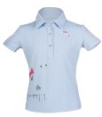 Koszulka polo do jazdy konnej -Piccola-, przydymiony niebieski
