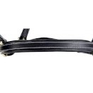 Skórzany kantar -Nature-, miękko podszyty HKM, czarny