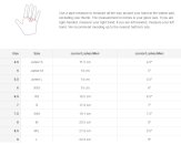 Jeździeckie rękawiczki tabela rozmiarów