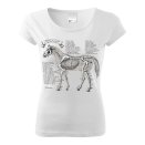 T-shirt damski Szkielet Konia, biały