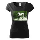 T-shirt damski - konie w wodzie, czarna