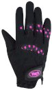 Rękawiczki jeździeckie York Estrella, czarno-różowe