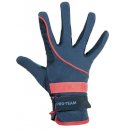 Rękawiczki jeździeckie -Speed- HKM PRO TEAM, granat/lazur