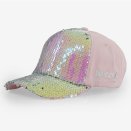 Czapka dziecięca z daszkiem i cekinami KIDS SEQUIN, różowa