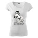 T-shirt damski z koniem West, biały