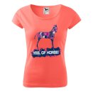 Koszulka damska na konie, Kolor, coral