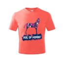 Koszulka dziecięca z koniem Kolor, coral